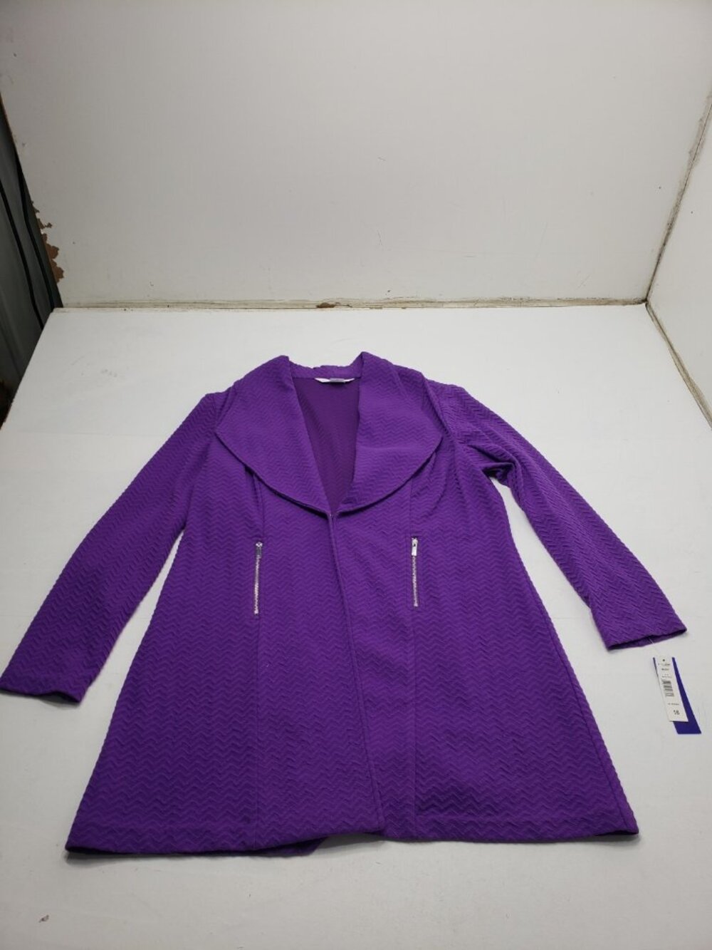 Peter Nygard Women's Size 16 Purple Textured Jacket Cotton Blend Stretch NWT